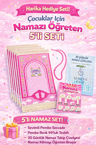 simply line Namaz öğreniyorum broşürü ve çizelgesi tesbih erkek kız çocuk sec...