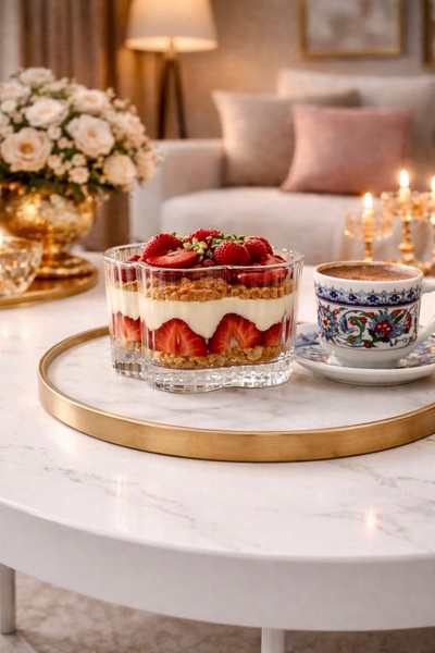 Maloria Çiçek Şekilli Yonca Çizgili Kase Seti | 6'lı - 200cc