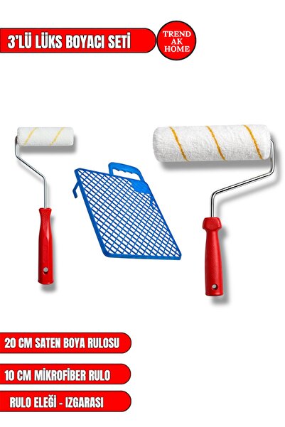 DEKOR RULO Saten Rulo, Parmak Rulo Ve Rulo Yedeği 3'lü Set