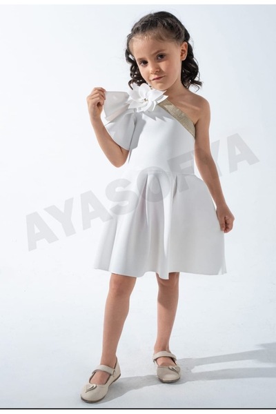 ayasofia kids Ayasofya Kız Çocuk Beyaz Elbise
