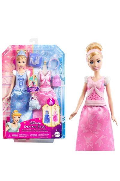 Disney Mattel Disney Princess Cinderella Doll, Removable 2 Bustiers, 2 Skirts...