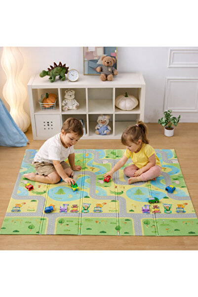İnfant Hobby Forest Premium Katlanabilir Oyun Matı Oyun Halısı 130x190x1 Cm (...