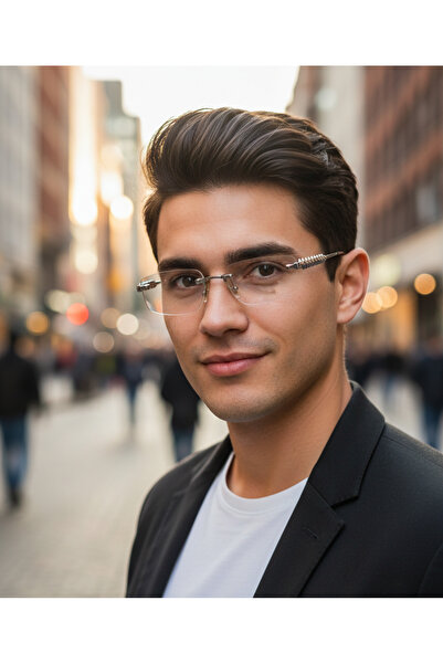 MONAL EYEWEAR Frameless, Blue Light Protected, Luxury Model, Geometric Frame ...