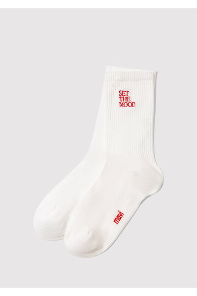 Mavi Set the Mood Embroidered White Socks 1913920-620