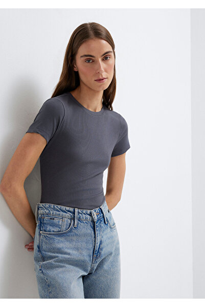 Mavi Anthracite (Tencel) ™ ) Basic T-Shirt Slim Fit / Narrow Fit 1612904-83620