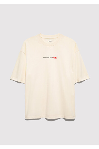 Mavi Μπλουζάκι με στάμπα Heartbeat Mode On, εκρού, Oversize / Φαρδιά Γραμμή 0...