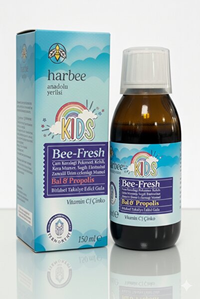 Har-Bee Bee-Fresh Kids Çocuklar İçin Propolisli Şurup - Bal, Kara Mürver, C V...