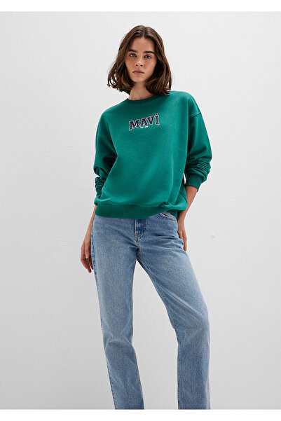 Mavi Grünes Sweatshirt mit Logo-Print 1S10372-71918