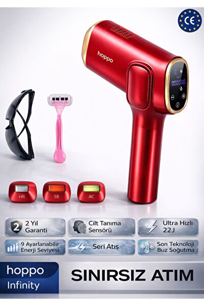 hoppo Infinity IPL Lazer Epilasyon Cihazı – Akıllı Cilt Sensörü, Sınırsız Atı...