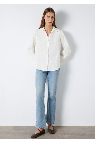 Mavi Embroidery Detailed White Shirt Regular Fit / Normal Cut 1211380-70057