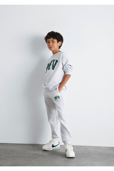 Mavi MV bedruckte graue Jogginghose 6010010-88467