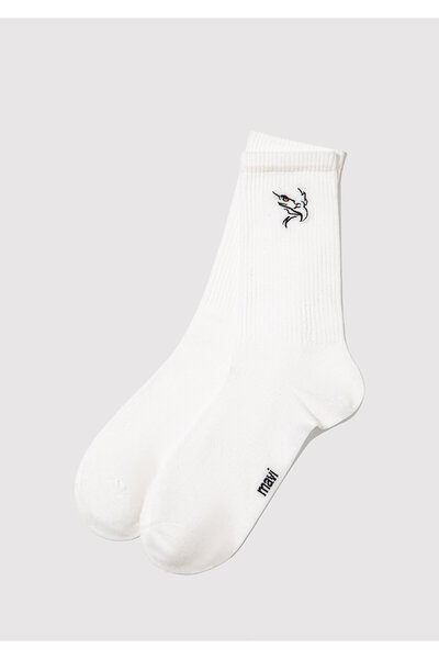 Mavi Bird Embroidered White Socks 0912186-620