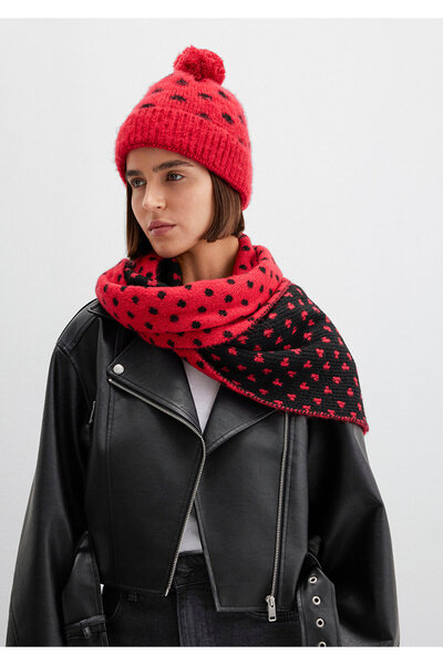 Mavi Polka Dot Detailed Red Scarf 1913952-10076