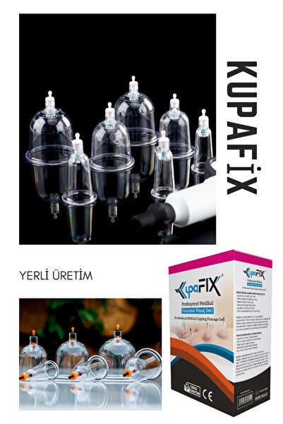 KUPAFİX 12 Li Hacamat Seti, Hacamat Kupası Ve Masaj Seti KupaFİX 1. KALİTE