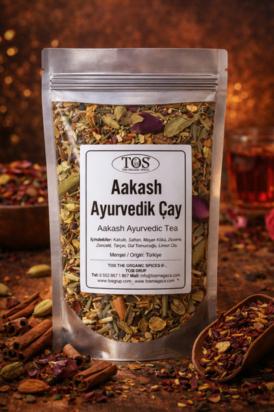 TOS The Organic Spices شاي الأعشاب الأيورفيدا من أكاش - 40 جم (1. جودة) شاي ا...