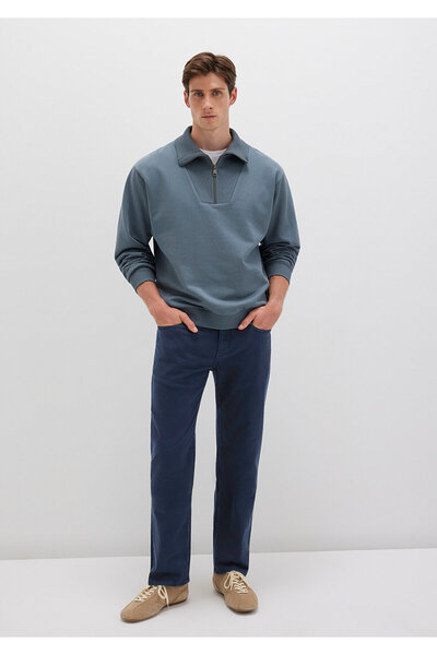 Mavi Lissabon Dunkelblaue Denim-Gabardine-Hose 0010039-90682