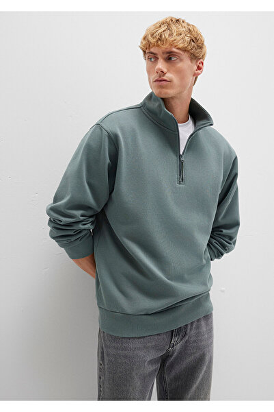 Mavi Yarı Fermuarlı Yeşil Basic Sweatshirt 0S10278-71577