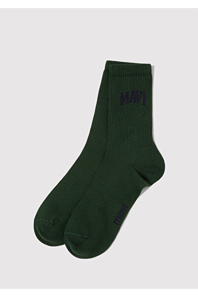Mavi Logo Baskılı Yeşil Soket Çorap 0911160-87831