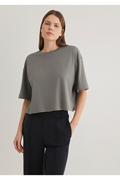 Mavi Sportliches Lux-T-Shirt in Grau mit lockerer Passform und lockerer, ents...