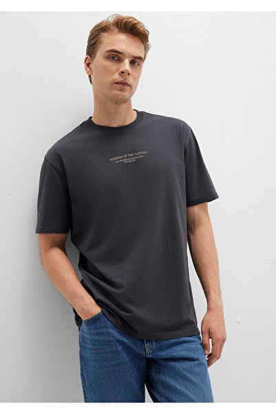 Mavi Tricou imprimat antracit, croiala largi / croiala lejeră 0612833-80106