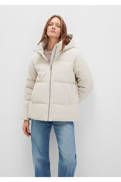 Mavi Water Repellent K Hooded Ecru Inflatable Jacket 1110445-70143