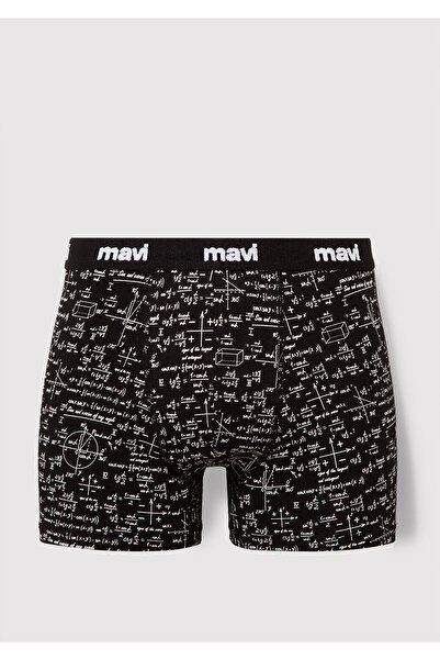 Mavi Baskılı Siyah Boxer 0910049-85857