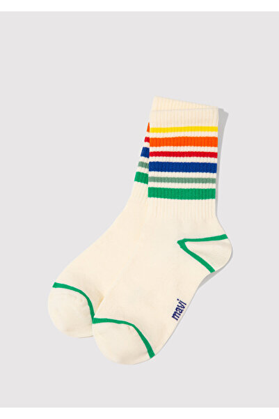 Mavi Ecrufarbene Socken mit Streifendetail, Modell 1911290 -34523