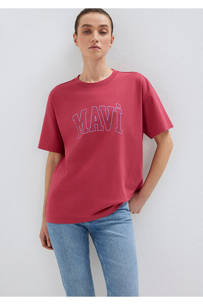 Mavi Λογότυπο ροζ μπλουζάκι με κανονική εφαρμογή / κανονική κοπή 1611193-70931