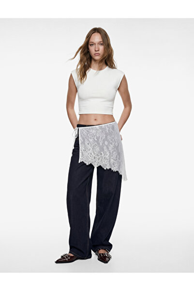 Koton Modal Blended slim fit guler rotund Tricou crop fără mâneci