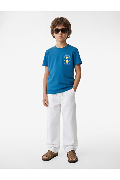 Koton Štampana pamučna majica kratkih rukava sa kratkim rukavima