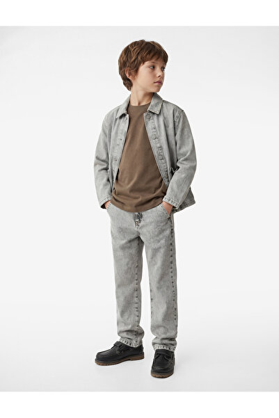 Koton Cottonpocketed Long Sleeve Classic Collar Denim Jacket