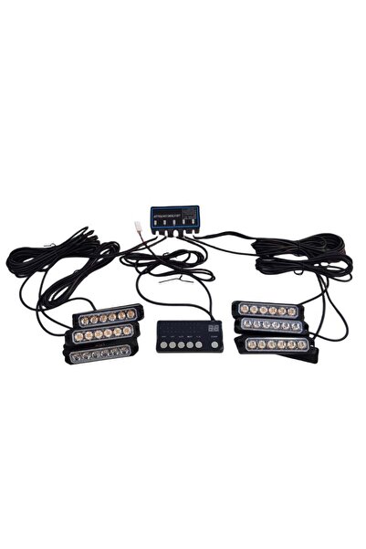 Drs Tuning 7 fonksiyonlu çakar lamba 12-30v 6 led 6 adet kırmızı*mavi*beyaz s...