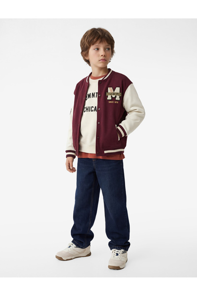 Koton Jachetă tip colegiu cu mâneci lungi, decolteu tip crew, cu buzunare bro...