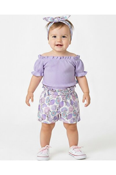 voyyo kids baby طفلة الصيف باندانا فلامنغو مطبوعة السراويل 3 قطعة أنيقة 6-9-1...