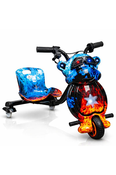 Scooter سكوتر درفت كهربائي ميني 36 فولت للأطفال-تصميم"الدب"بألوان نارية مع إض...