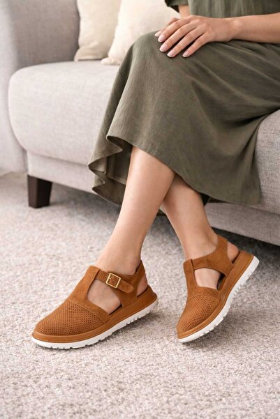 POTEEN Sandale Ofi pentru femei, cu talpă anatomică, cu cataramă, casual, din...