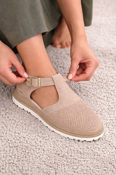 POTEEN Sandale Ofi pentru femei, cu talpă anatomică, cu cataramă, casual, din...