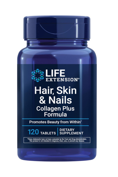 Life Extension Supplements, Hair, Skin, & Nails- Collagen Plus, 120 Count