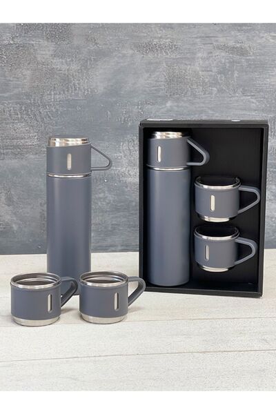 KOZALILAR Chef Star Stainless Steel 3-Cup Vacuum Thermos Set