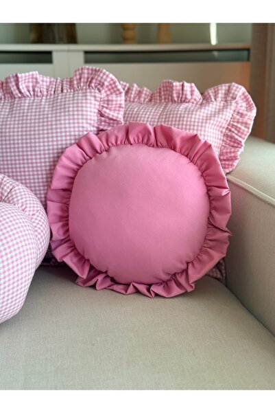 KaiAtelier Μαξιλάρι/μαξιλάρι με στρογγυλό βολάν Candy με εσωτερική γέμιση