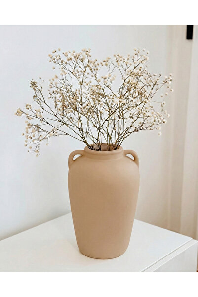 Hestia Home Vază ceramică cu mâner mare, cafea cu lapte