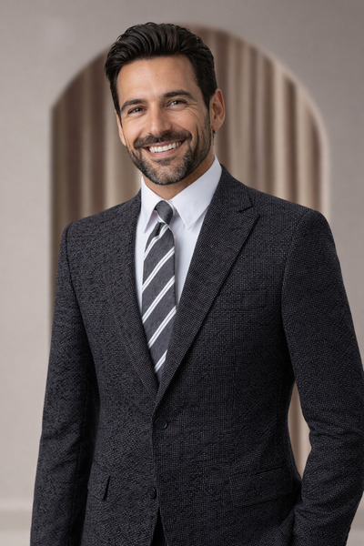 MODA DİNA Siyah Karyağdı Kumaş Italyan Stil Slim Fit Klasik Erkek Blazer Ceket