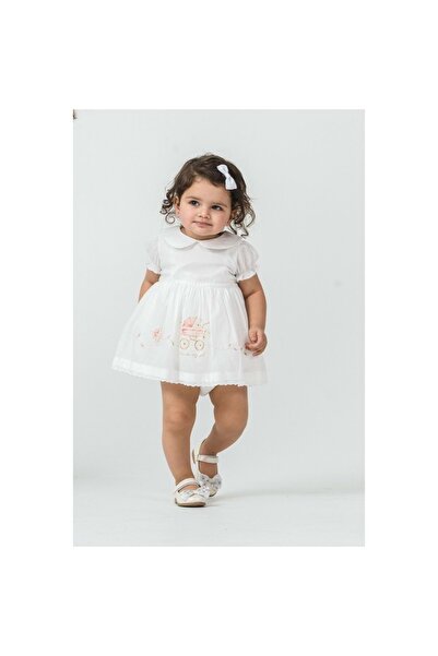 RYZE ÇOCUK Baby Girl Skirt Detailed Slip Dress Set Ecru