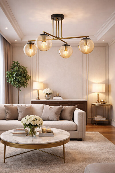 HubRom MALI 3448-04-FRR Φωτιστικό οροφής αντίκα 65x36 εκ. 4xE27 Μέγ. 60W