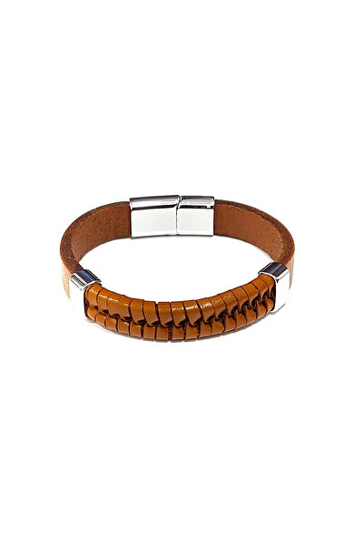 HER ŞEY NOTA www.herseynota.com Orbit Tan Genuine Leather Magnet Buckle Men's...