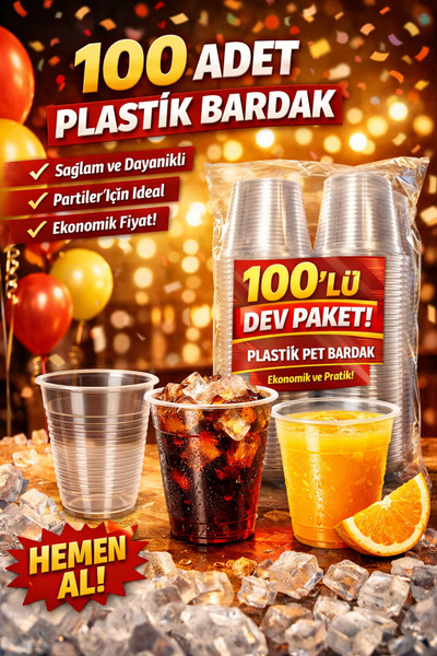 OPTİMEX Plastik Pet Bardak 100'li