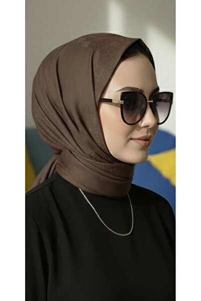 ZERAY SB Kaymaz Tesettür Şal Damalı Model (Kesik Elyaf Kaymaz Kumaş)