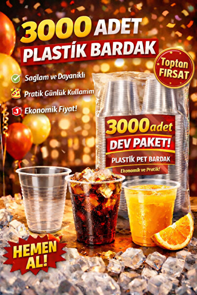 Kullanatsepetim Plastik Pet Bardak Otomat Bardağı 180 cc 3000 Adet