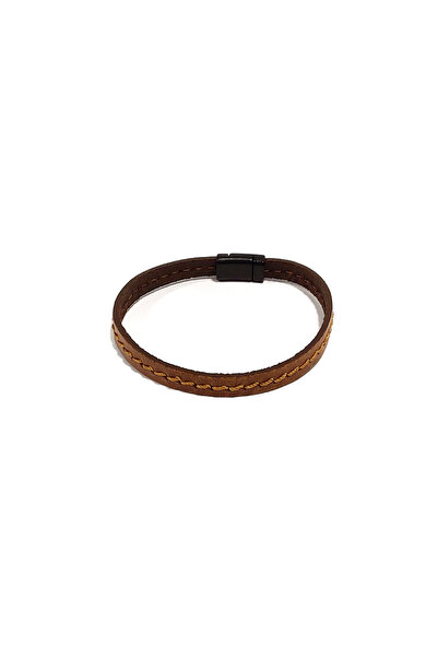 Herşey Nota Brown Leather Rope Model Men's Bracelet |   Genuine Leather – Mag...