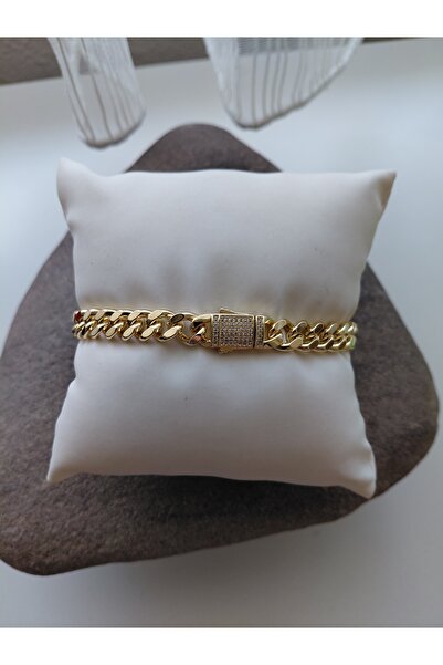 lavantebutik Gurmet Bileklik 14k altın kaplama Zirkon Taşlı kilitli